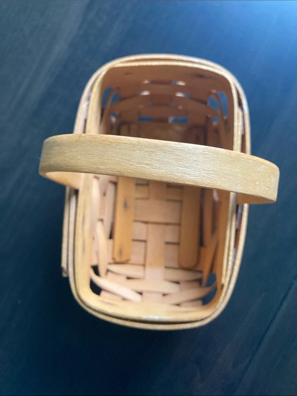 Longaberger rectangular woven basket in warm tan